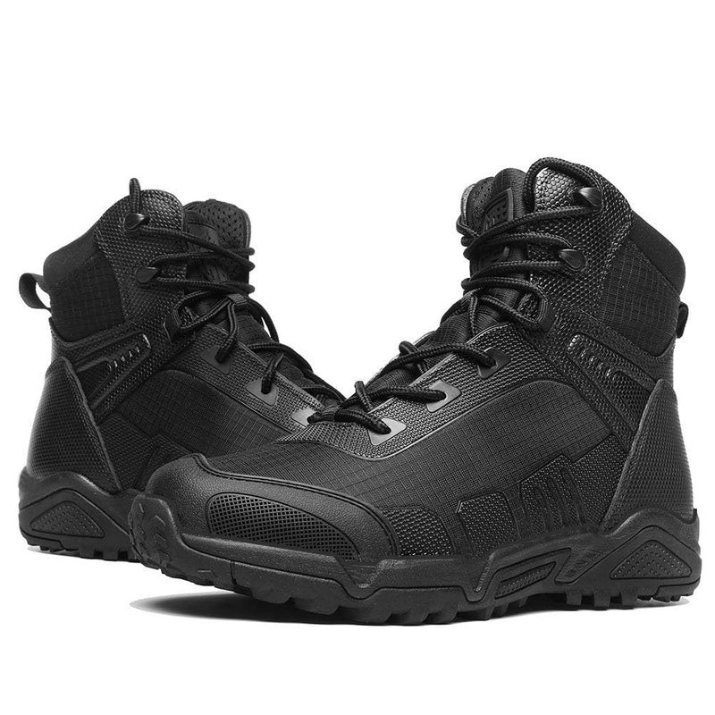 IODSON Men's Military Tactical Boots - Lightweight & Durable Work Boots for Outdoor, Combat, Jungle, Hiking & Backpacking - Anti-Slip - Black, Size 10 - Image 5